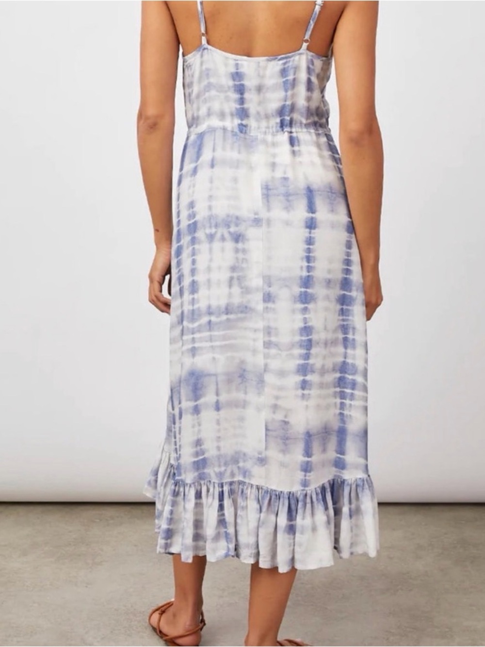 Rails Frida Light Blue and White Tie-Dye Midi Dress - Picture 3 of 7